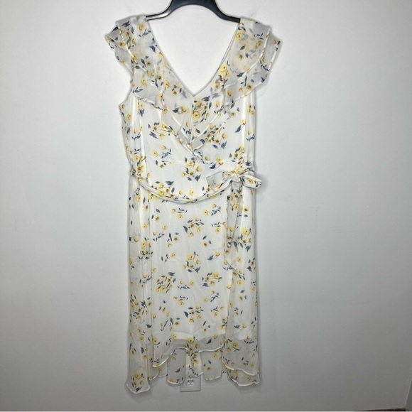NWT DKNY floral dress hi-lo ruffle size 12 - Picture 2 of 9